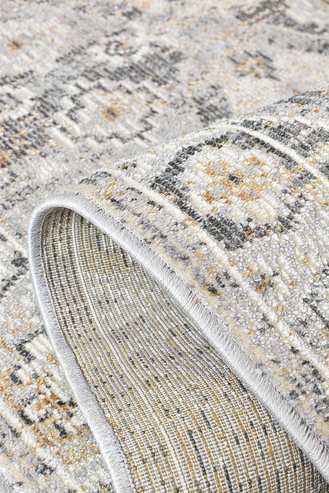 Zircon Grey Mustard Traditional Rug