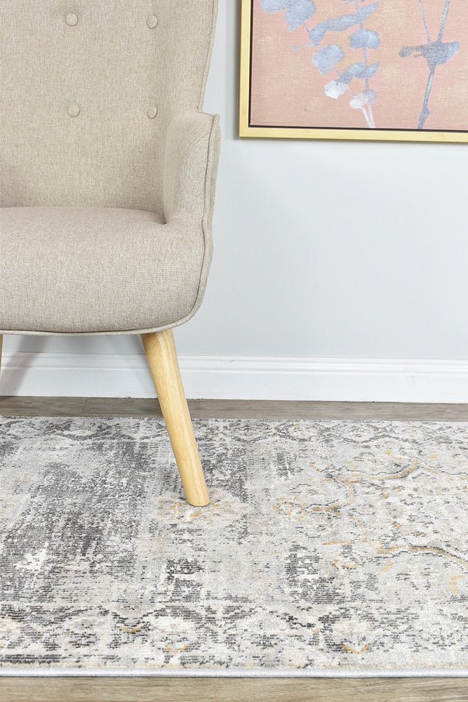 Zircon Light Grey Traditional Rug