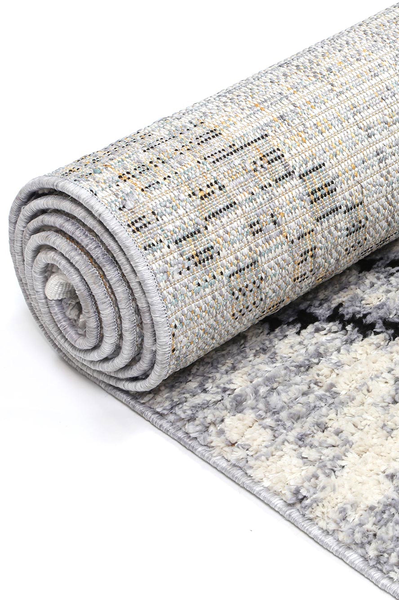 Pristine Grey Boho Diamond Rug - Ruggy