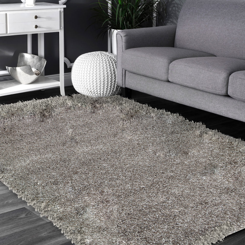 Allure Plush Brown Beige Shaggy Rug - Ruggy