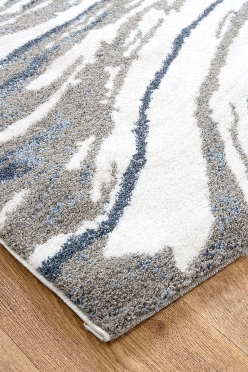 Anatolian Blue White Wave Rug - Ruggy