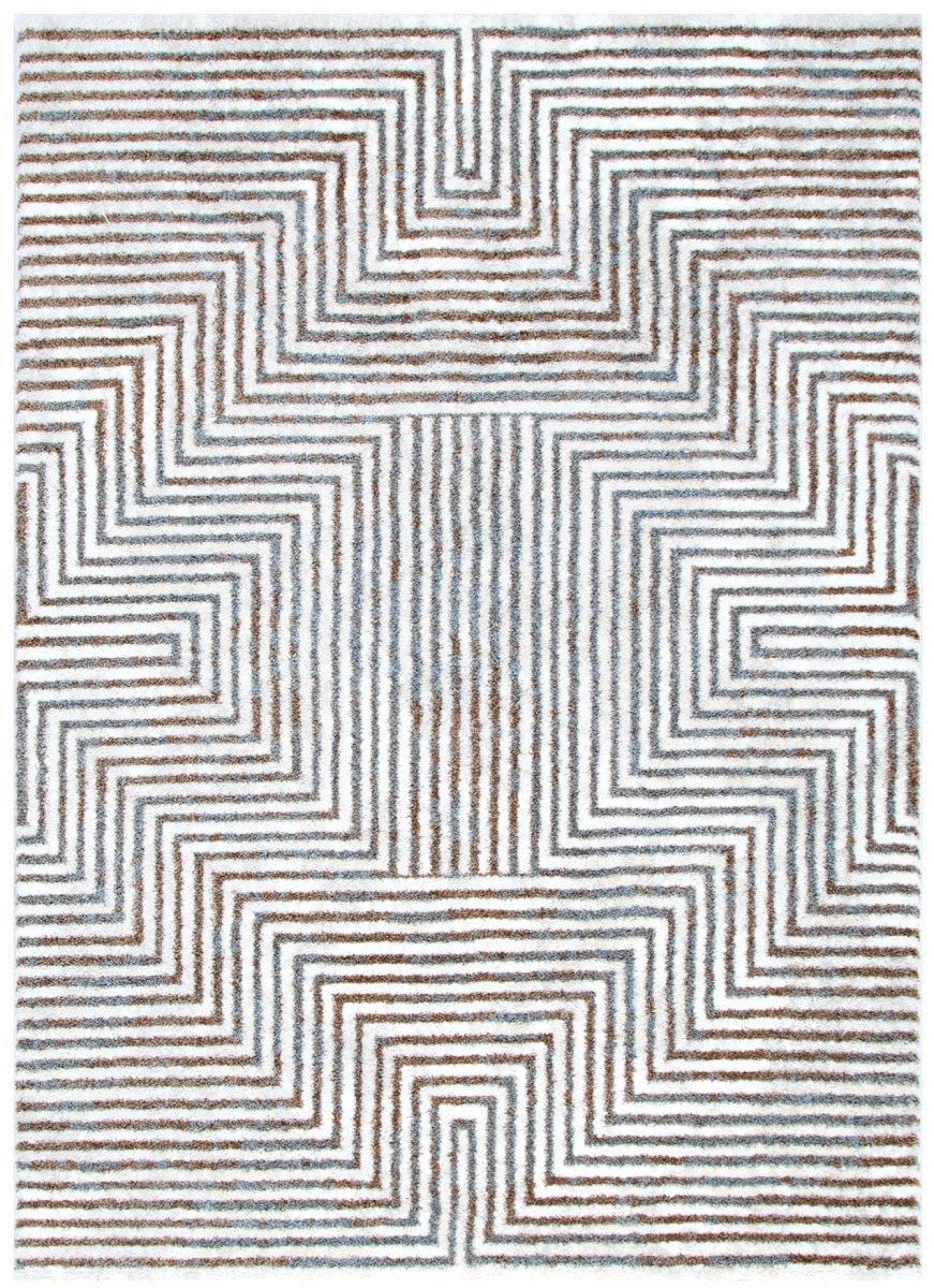 Anatolian Recline Brown White Rug - Ruggy