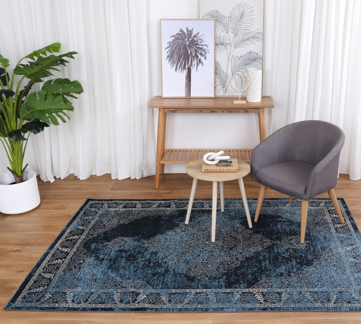 Artify Algeciras Blue Transitional Soft Rug - Ruggy