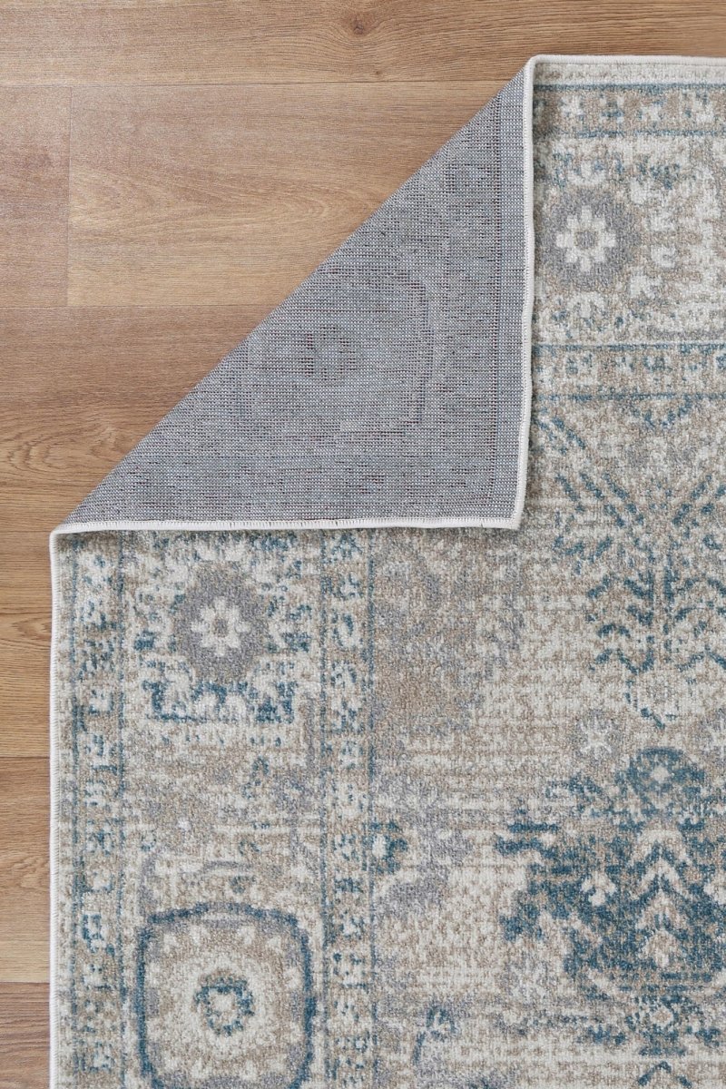 Artify Antwerp Cream & Blue Traditional Rug - Ruggy