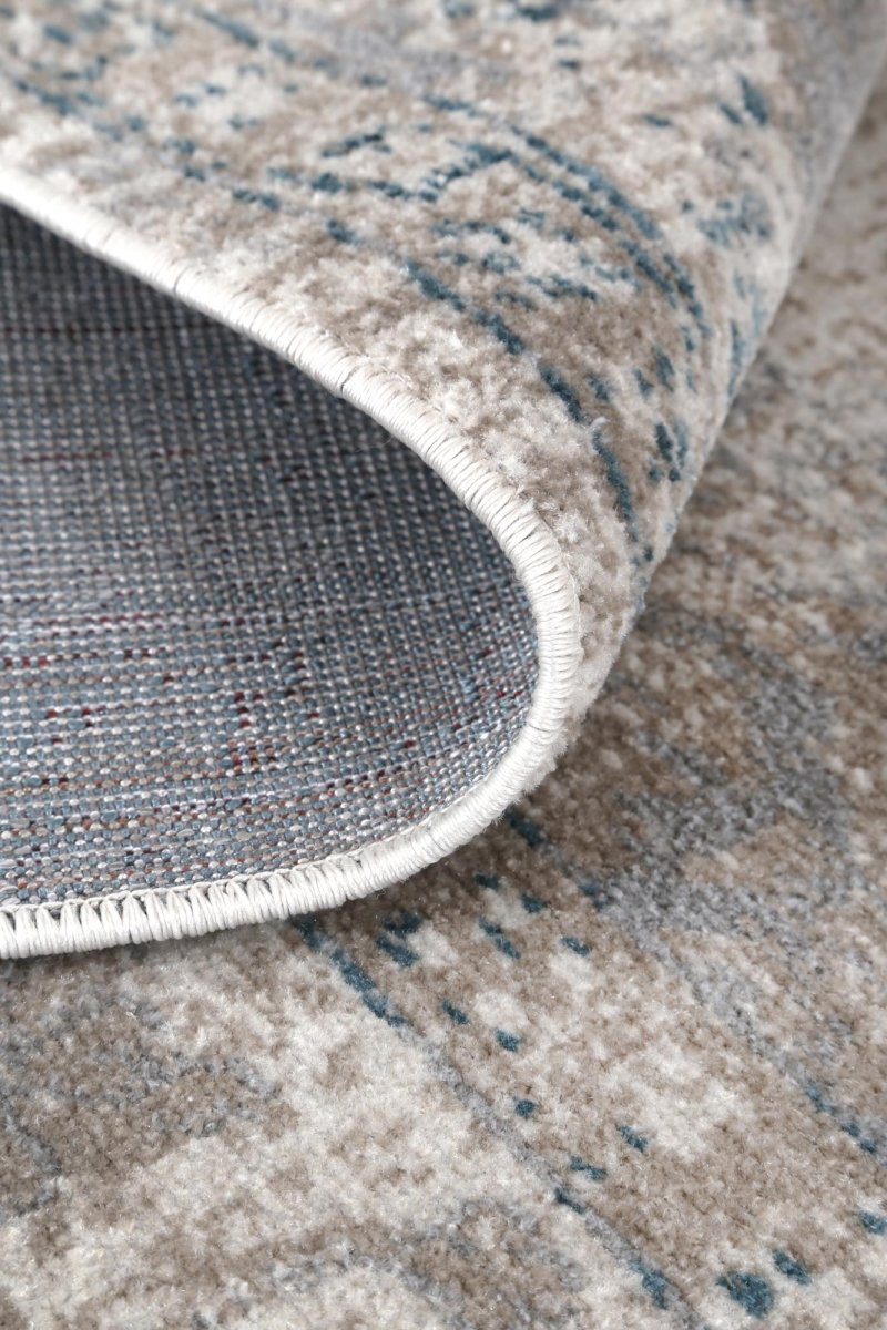 Artify Antwerp Cream & Blue Traditional Rug - Ruggy