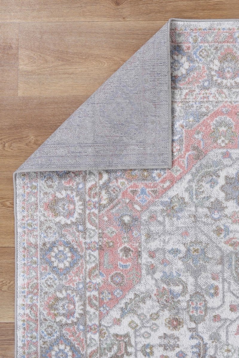 Artify Bremen Blush & Blue Traditional Rug - Ruggy