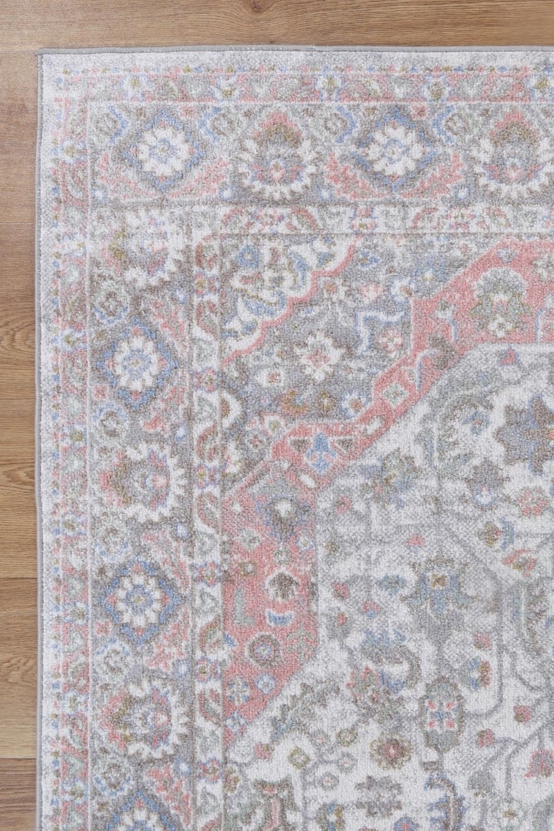 Artify Bremen Blush & Blue Traditional Rug - Ruggy