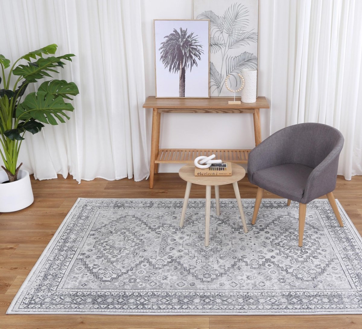 Artify Mundra Grey Tribal Soft Rug - Ruggy