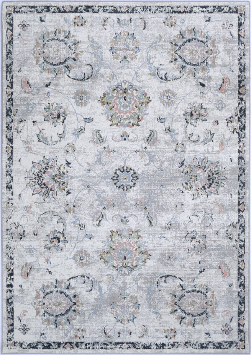 Artify Piraeus Grey Traditional Soft Rug - Ruggy