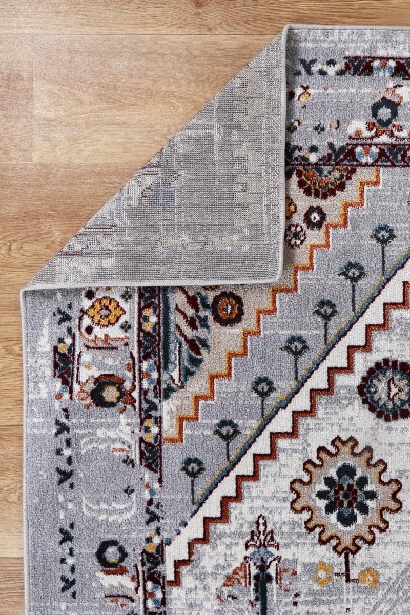 Artify Santos Grey & Rust Traditional Rug - Ruggy