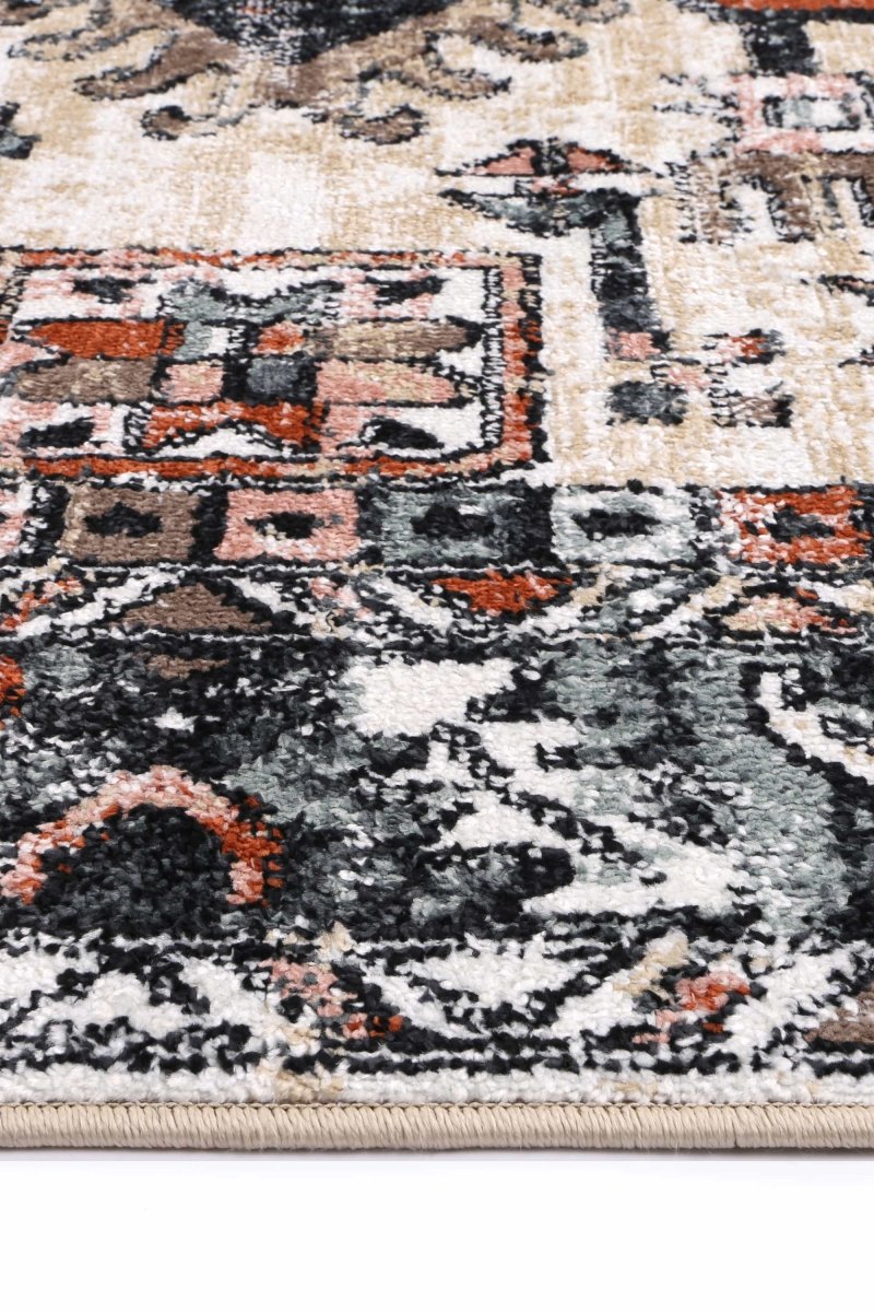 Artique Traditional Black Cream Rug - Ruggy