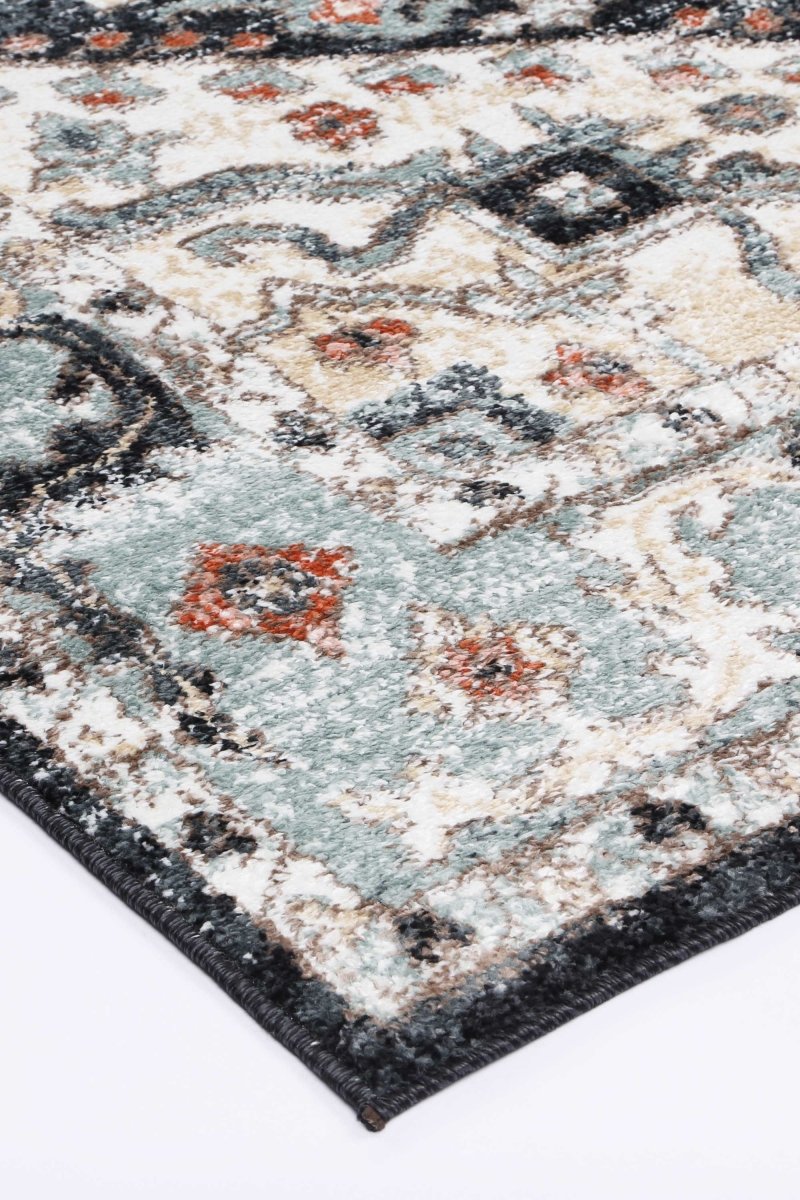 Artique Traditional Blue Charcoal Rug - Ruggy