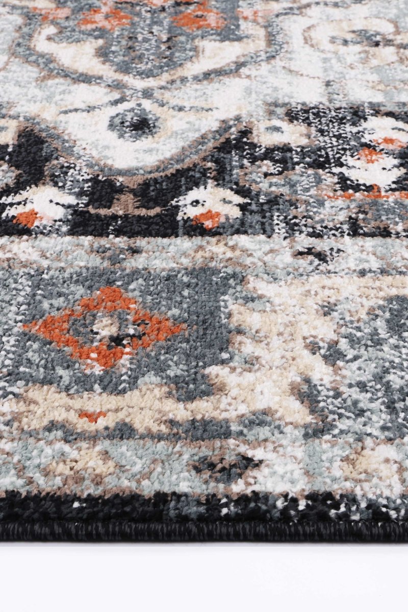 Artique Traditional Blue Charcoal Rug - Ruggy