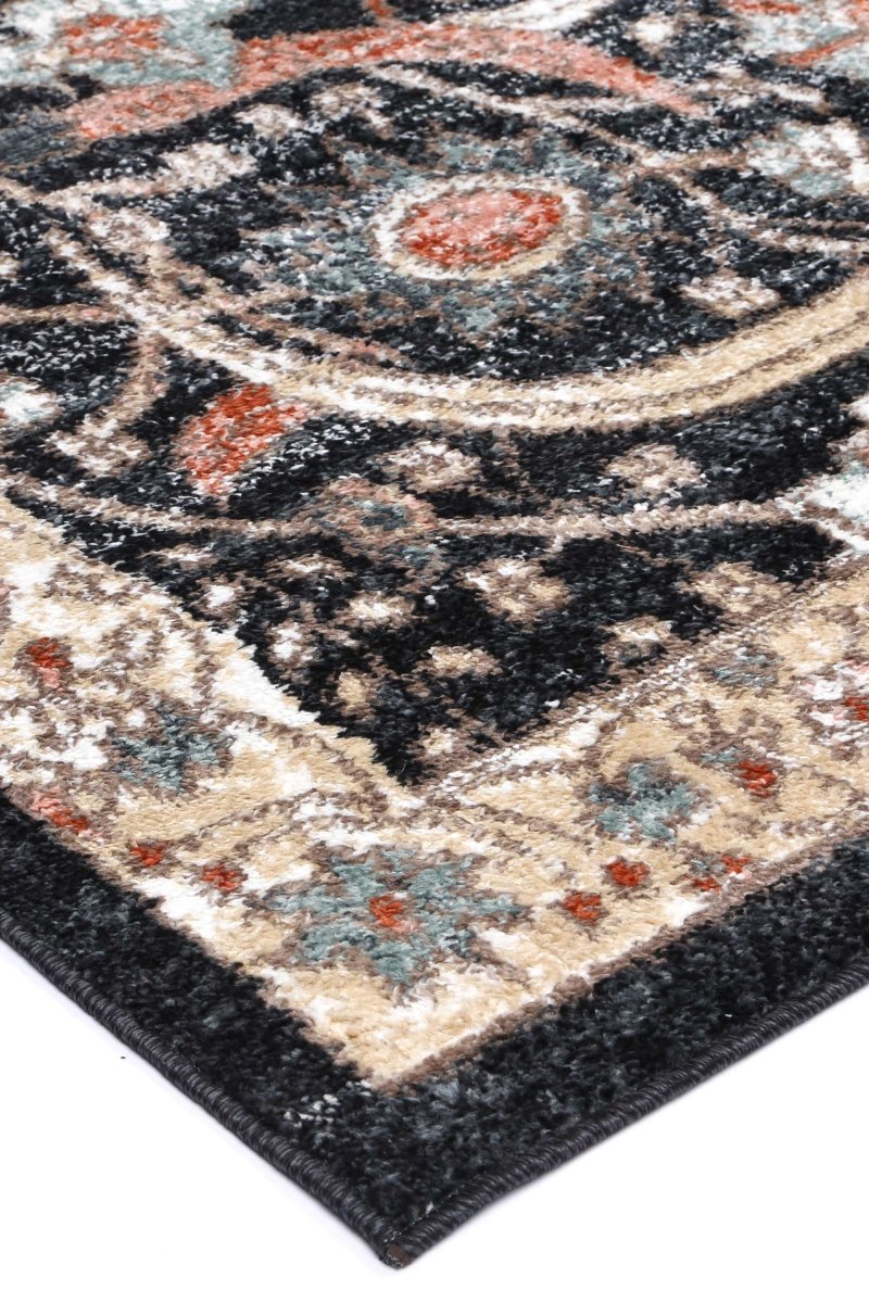 Artique Traditional Charcoal Cream Rug - Ruggy