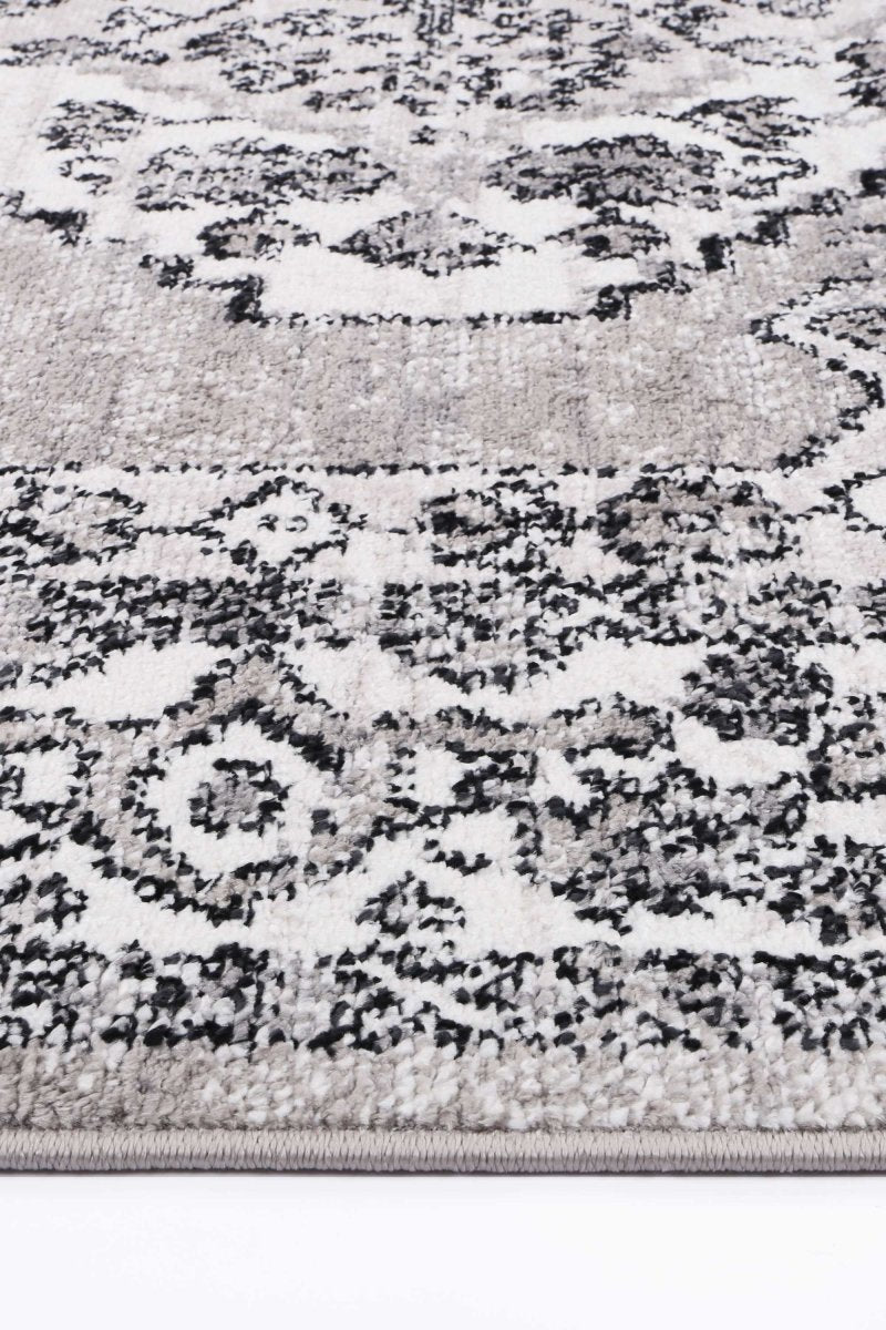 Artique Traditional Grey Black Rug - Ruggy