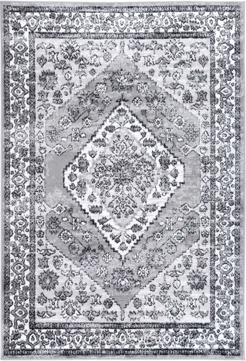 Artique Traditional Grey Black Rug - Ruggy