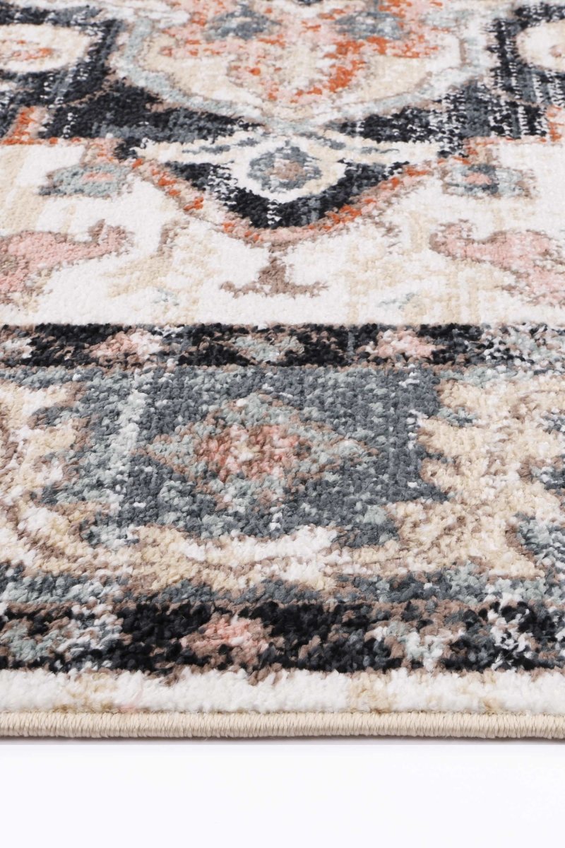 Artique Traditional Terracotta Charcoal Rug - Ruggy