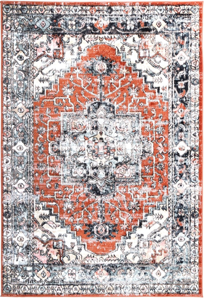 Artique Traditional Terracotta Rug - Ruggy