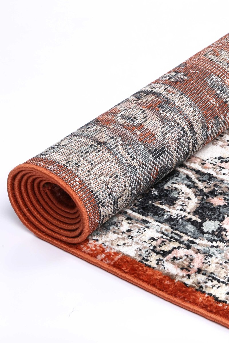 Artique Traditional Terracotta Rug - Ruggy