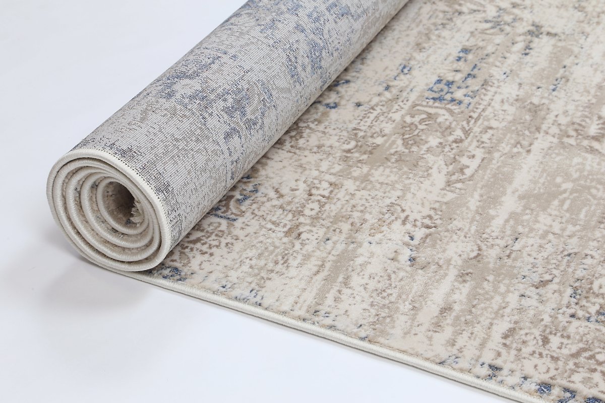 Celestial Medalion Beige Blue Rug - Ruggy