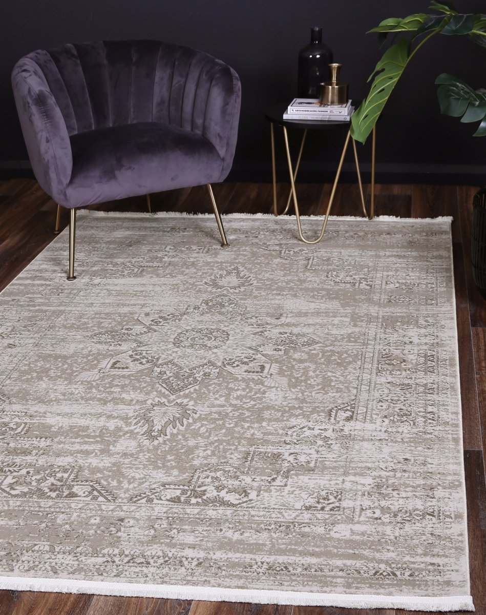 Celestial Medalion Beige Rug - Ruggy