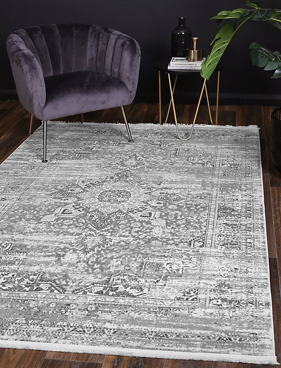 Celestial Medalion Grey Rug - Ruggy