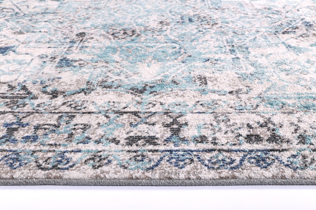 Crisp Adrianita Ivory & Blue Transitional Rug - Ruggy