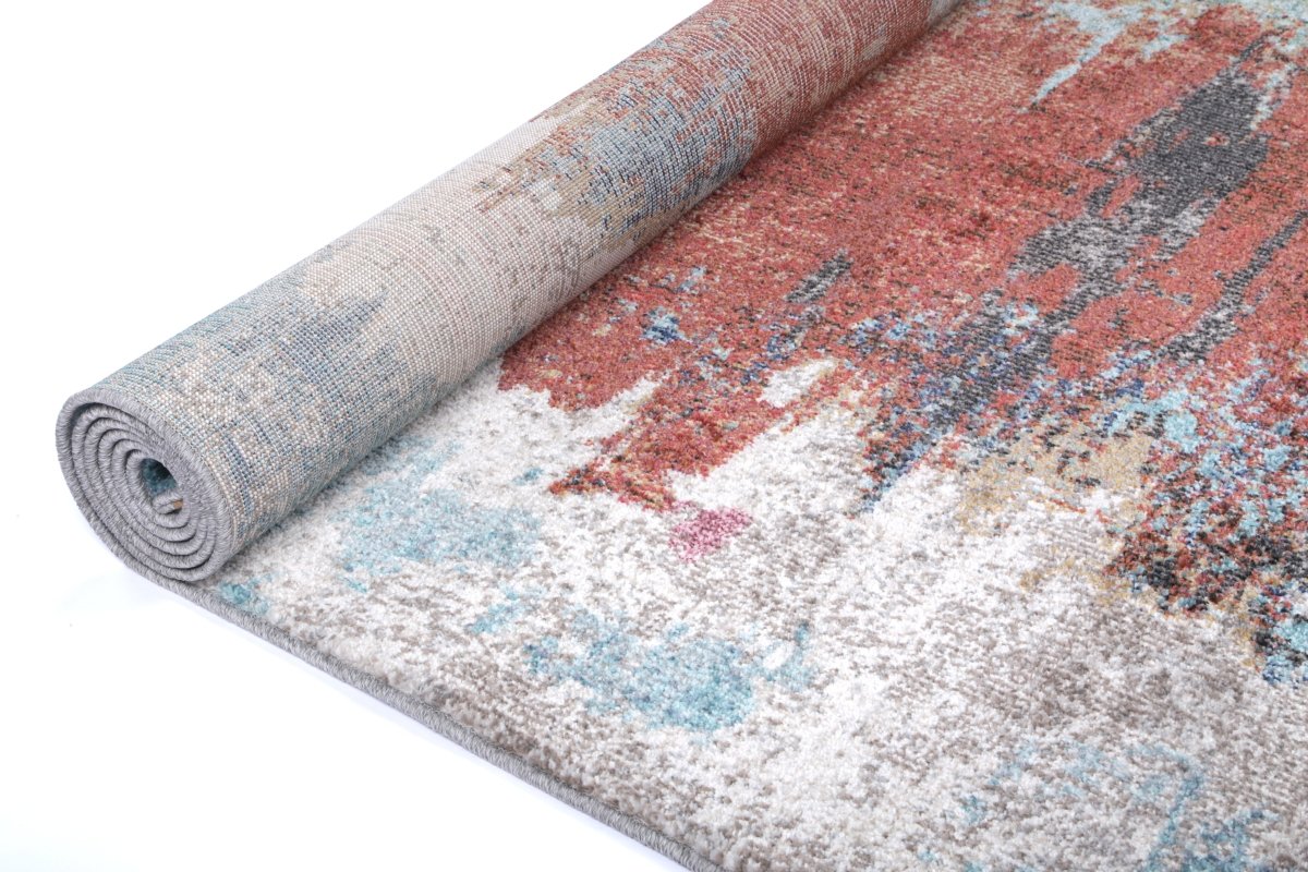 Crisp Jorge Blue & Terracotta Abstract Rug - Ruggy