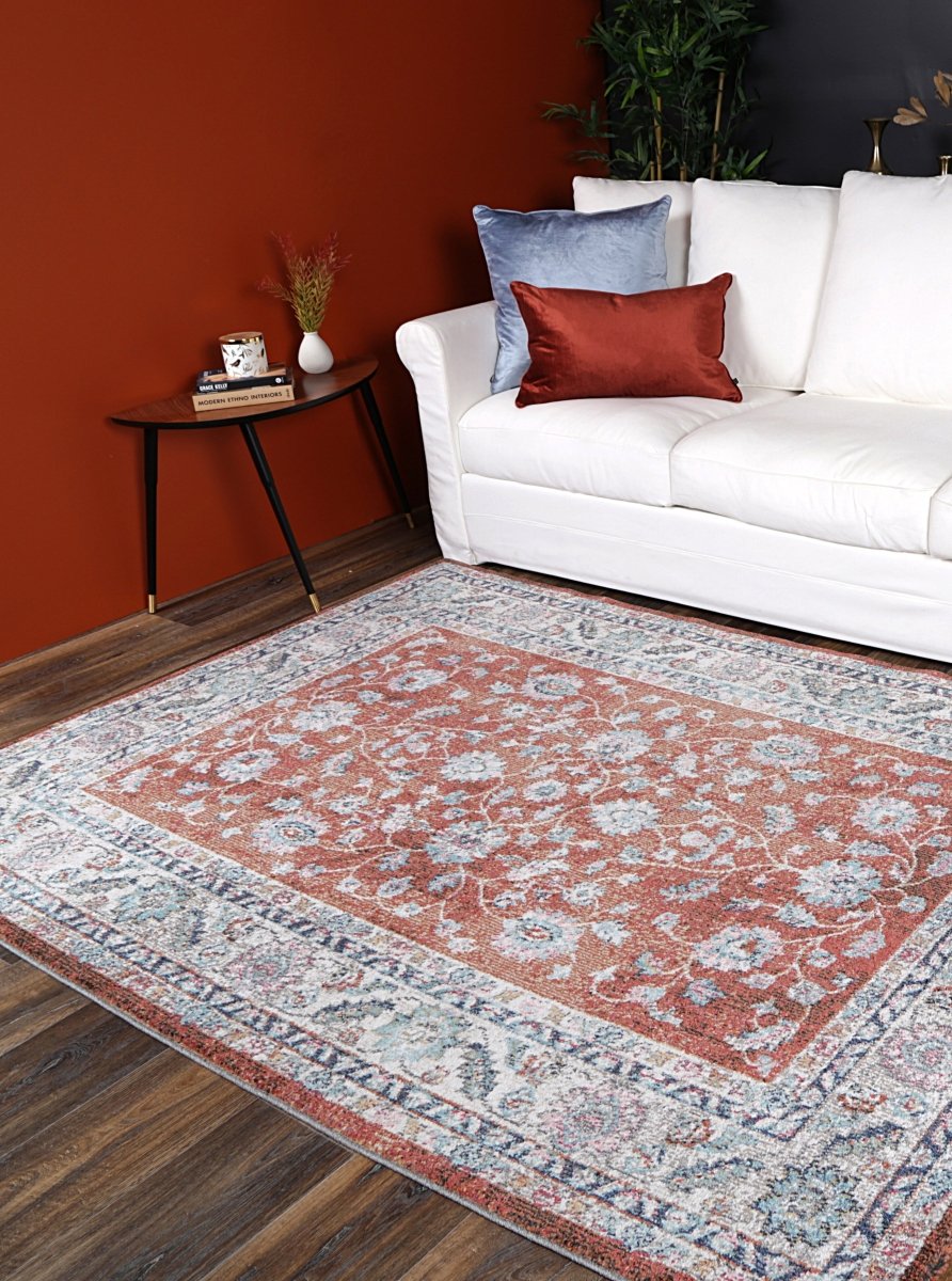 Crisp Luda Terracotta Transitional Rug - Ruggy