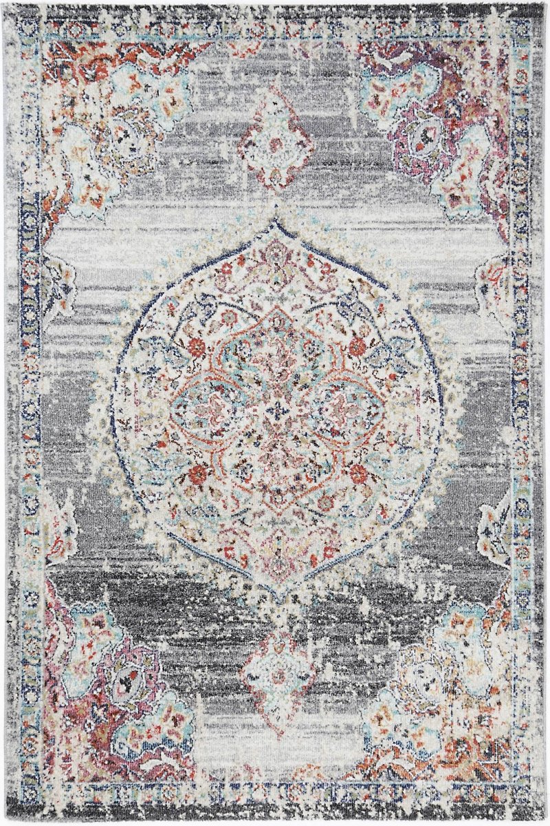 Crisp Medalion Transitional Grey Rug - Ruggy