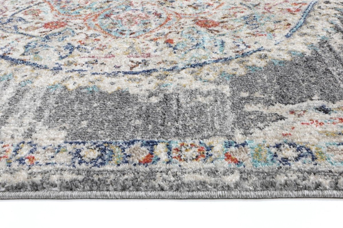 Crisp Medalion Transitional Grey Rug - Ruggy