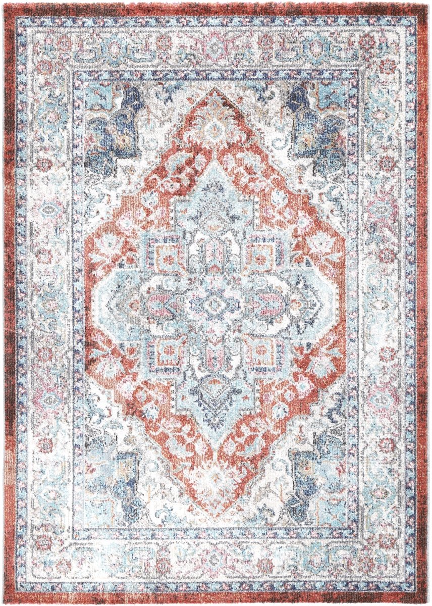 Crisp Seo Terracotta & Ivory Transitional Rug - Ruggy