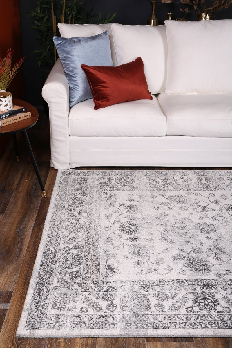 Crisp Serena Grey & Ivory Rug - Ruggy