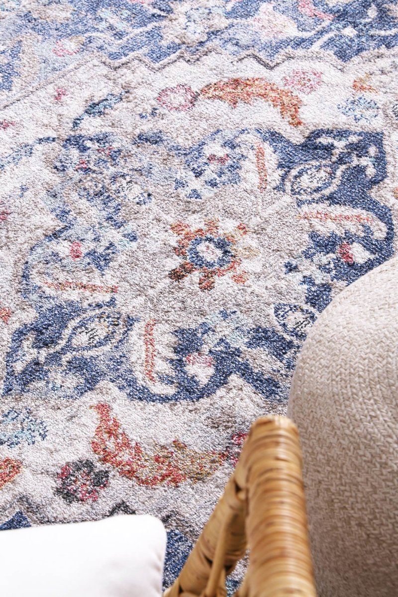 Crisp Transitional Navy Multi Rug - Ruggy