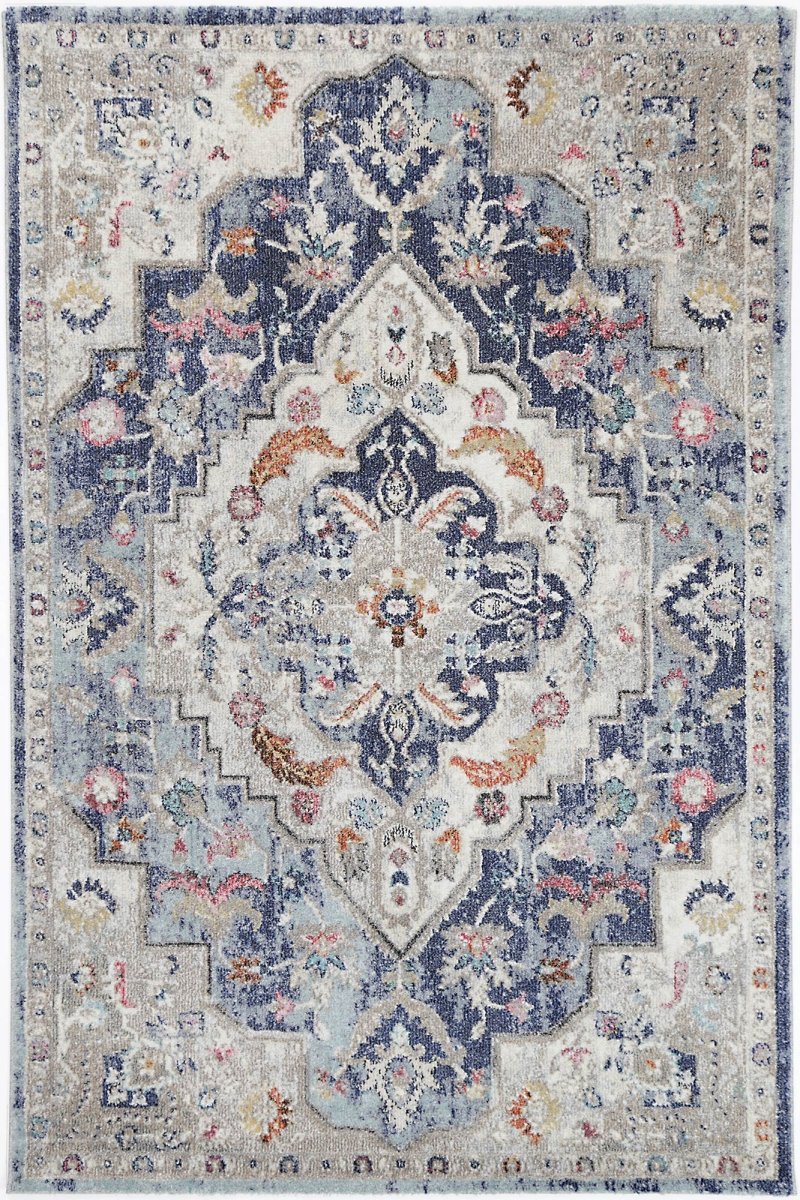 Crisp Transitional Navy Multi Rug - Ruggy