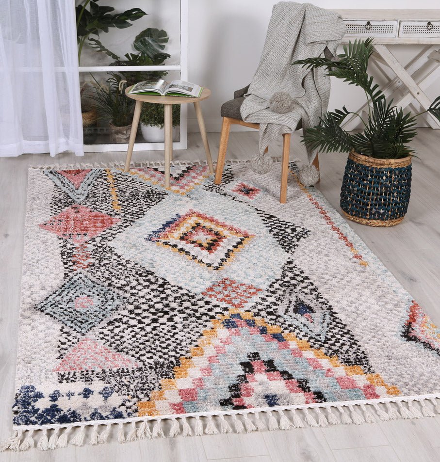 Divine Vintage Boho Marrakesh White Rug - Ruggy