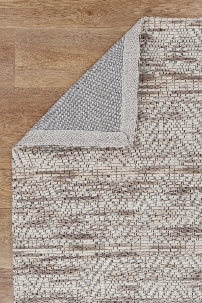 Dulcet Chevron Beige Wool Rug - Ruggy