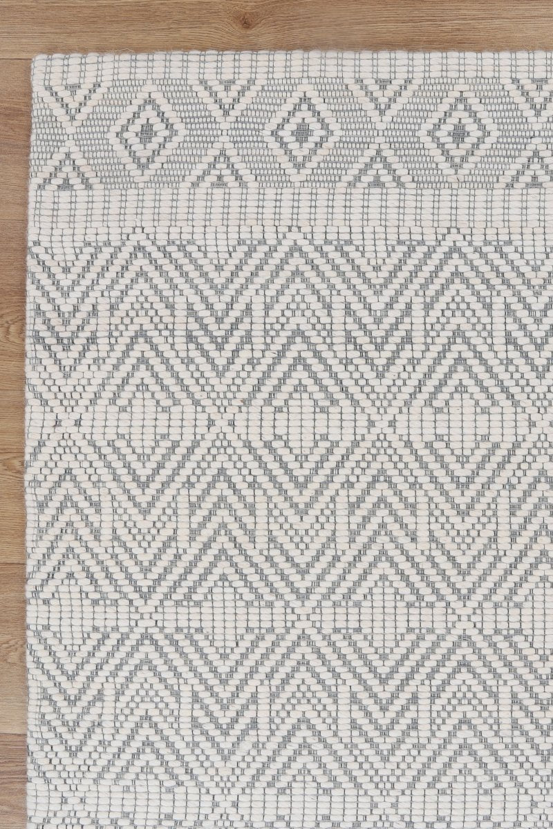 Dulcet Chevron Light Grey Wool Rug - Ruggy