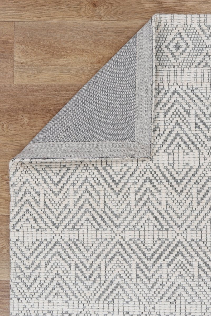 Dulcet Chevron Light Grey Wool Rug - Ruggy