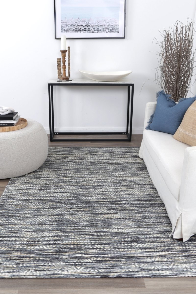 Dulcet Chevron Stone Wool Rug - Ruggy