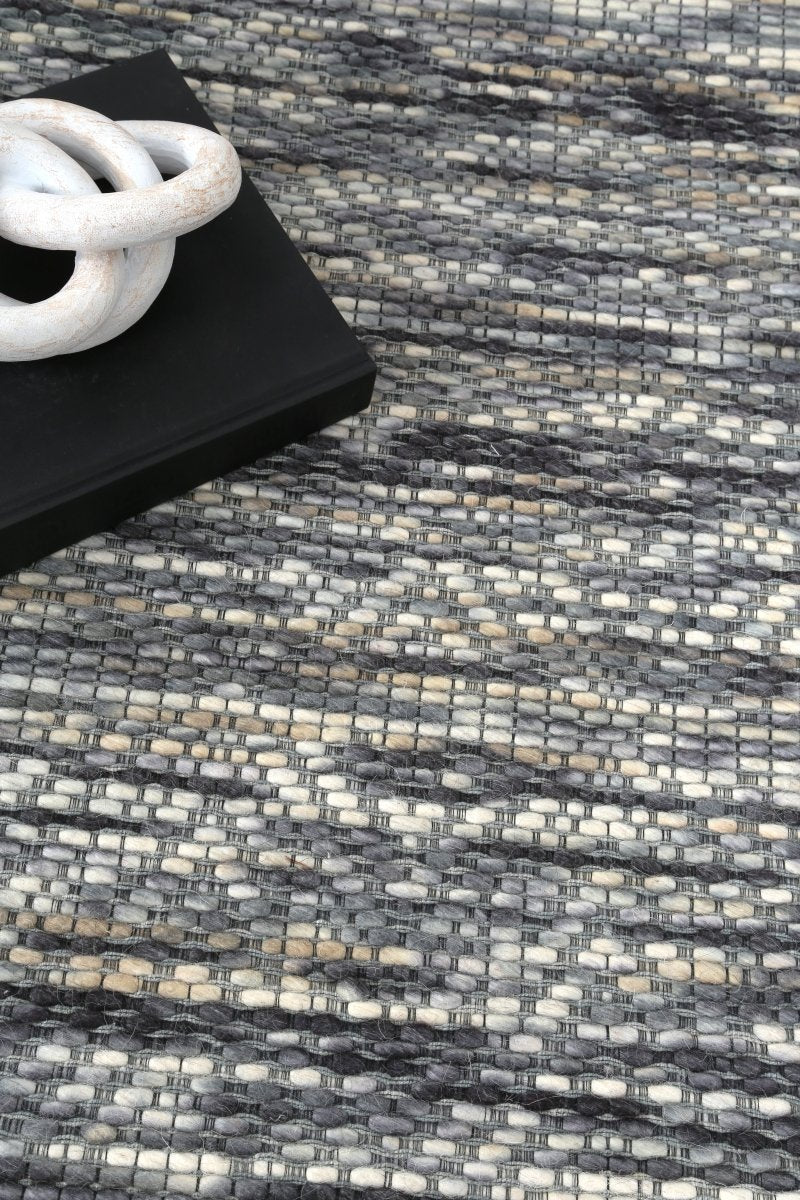 Dulcet Chevron Stone Wool Rug - Ruggy