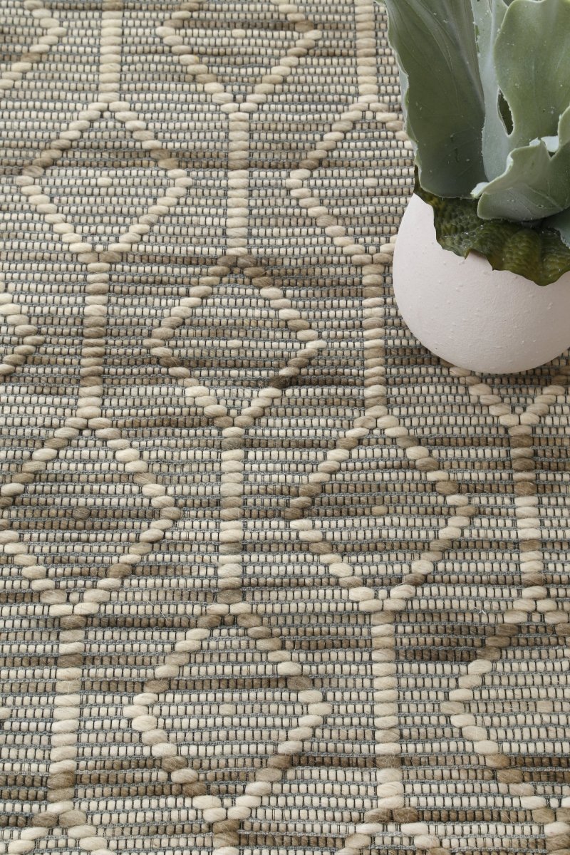 Dulcet Lattice Moss Wool Rug - Ruggy