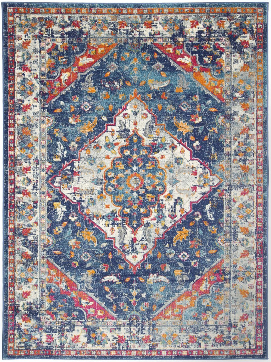 Eclipse Navy Multi Oriental Rug - Ruggy