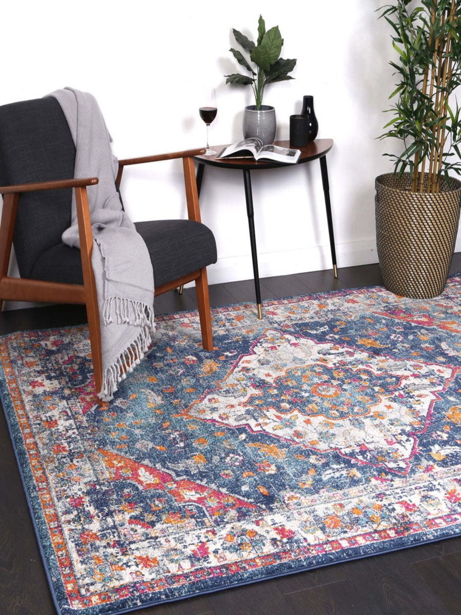 Eclipse Navy Multi Oriental Rug - Ruggy