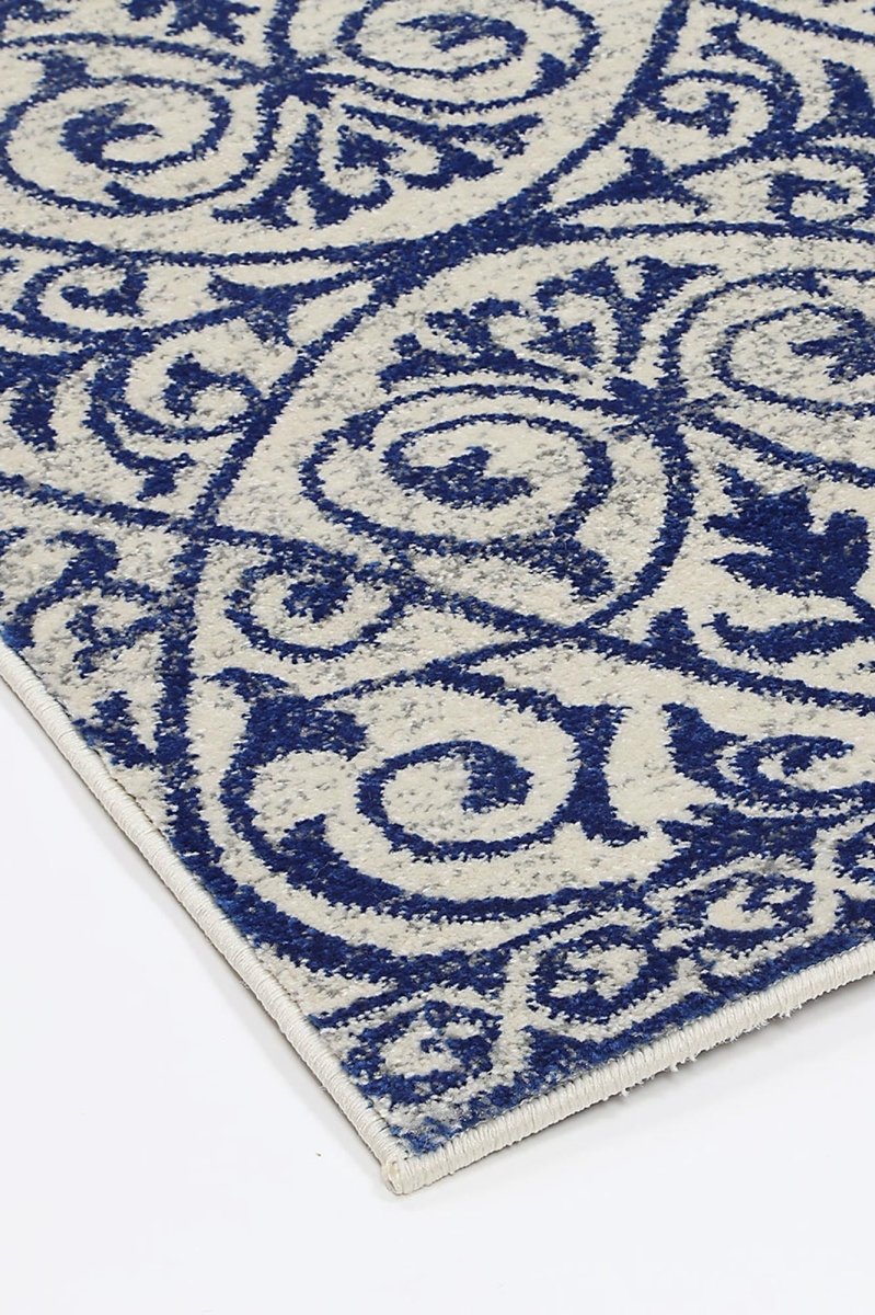 Eclipse White Blue TrÄ°bal Rug - Ruggy