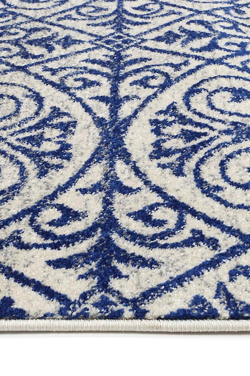 Eclipse White Blue TrÄ°bal Rug - Ruggy