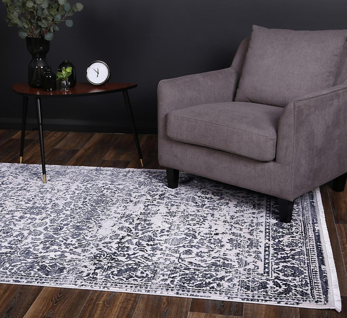 Ethereal Chopin Navy Transitional Rug - Ruggy