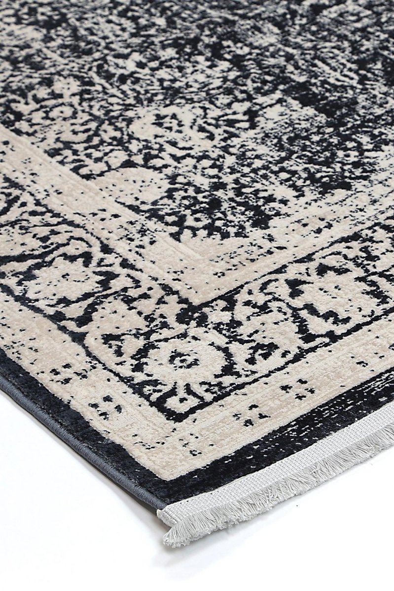 Ethereal Liszt Navy Transitional Rug - Ruggy