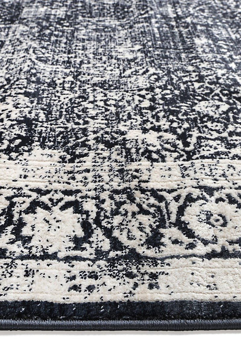 Ethereal Liszt Navy Transitional Rug - Ruggy