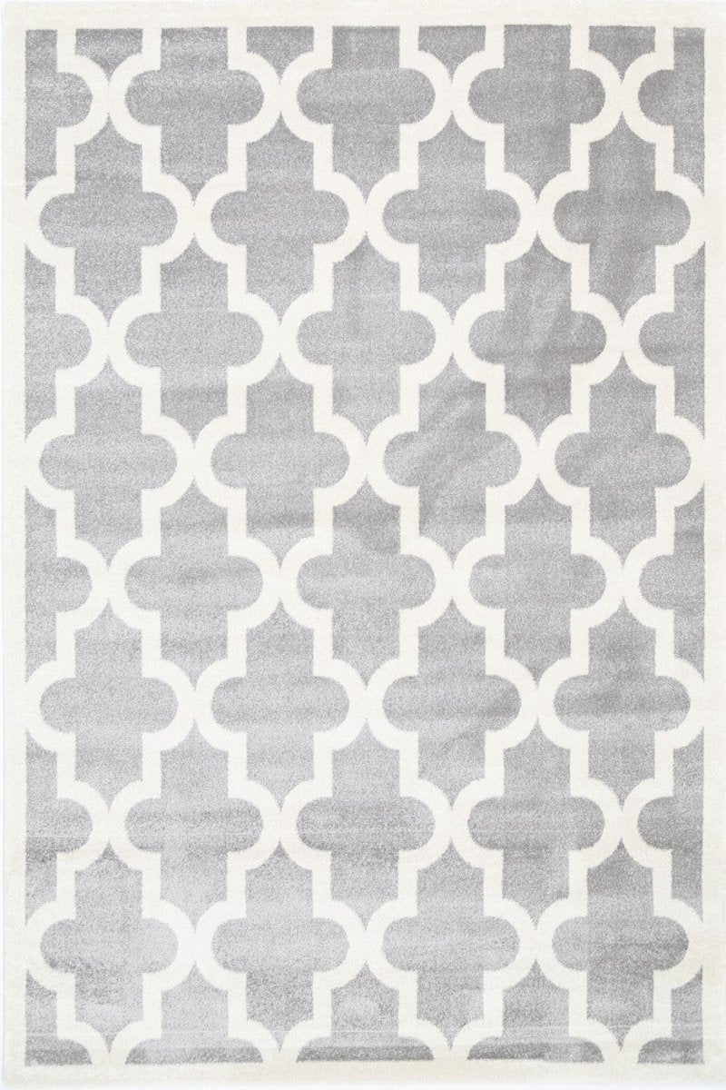 Euphoria Lattice Light grey and White Kids Rug - Ruggy